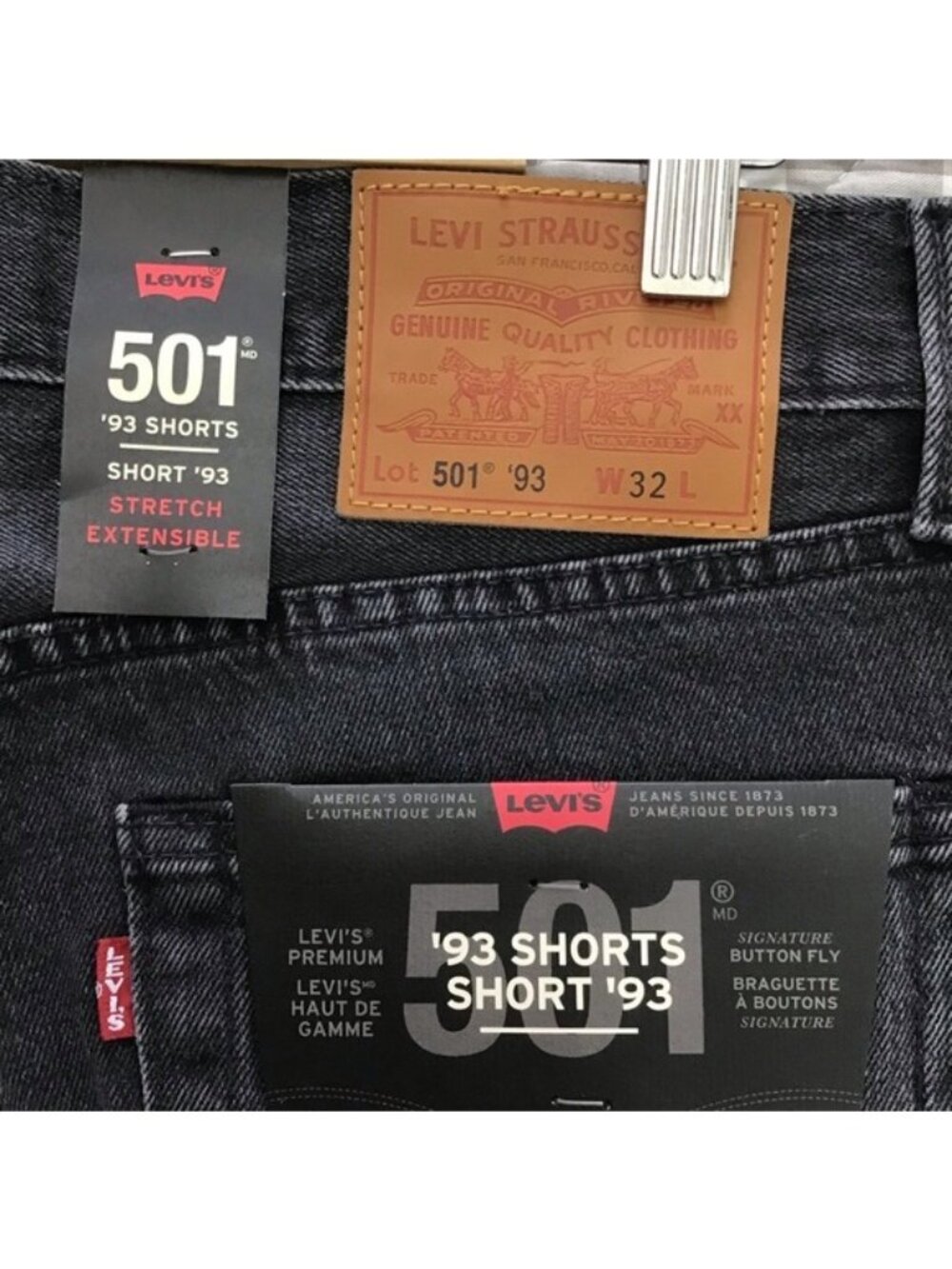 NWT Levi’s 501 black shorts men Premium